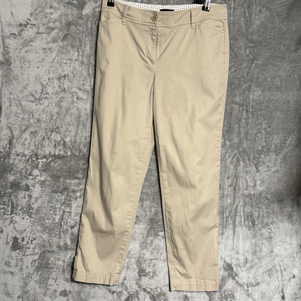 Talbots Perfect Crop Pants Womens Size 4 (Fits 8) Khaki Beige Stretch Career